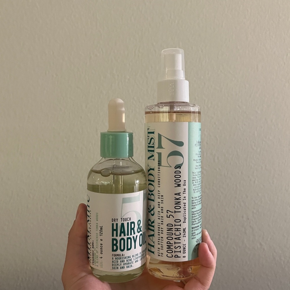 Miim Miic 57 Hair & Body Mist, Oil & Hand Cream - Pistachio Tonka Woods - Picture 3 of 3